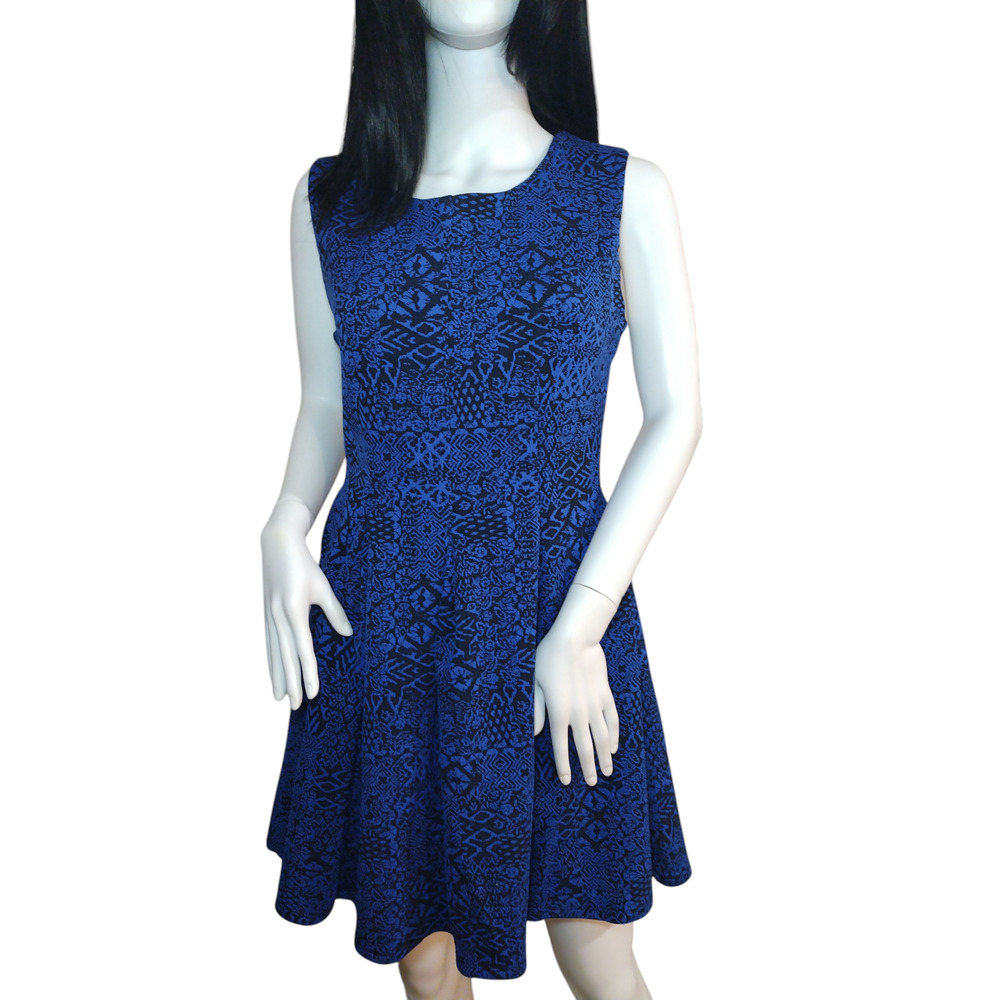 Emerald Sundae Womens Sleeveless Summer Fit and Flare Skater Dress Blue Large